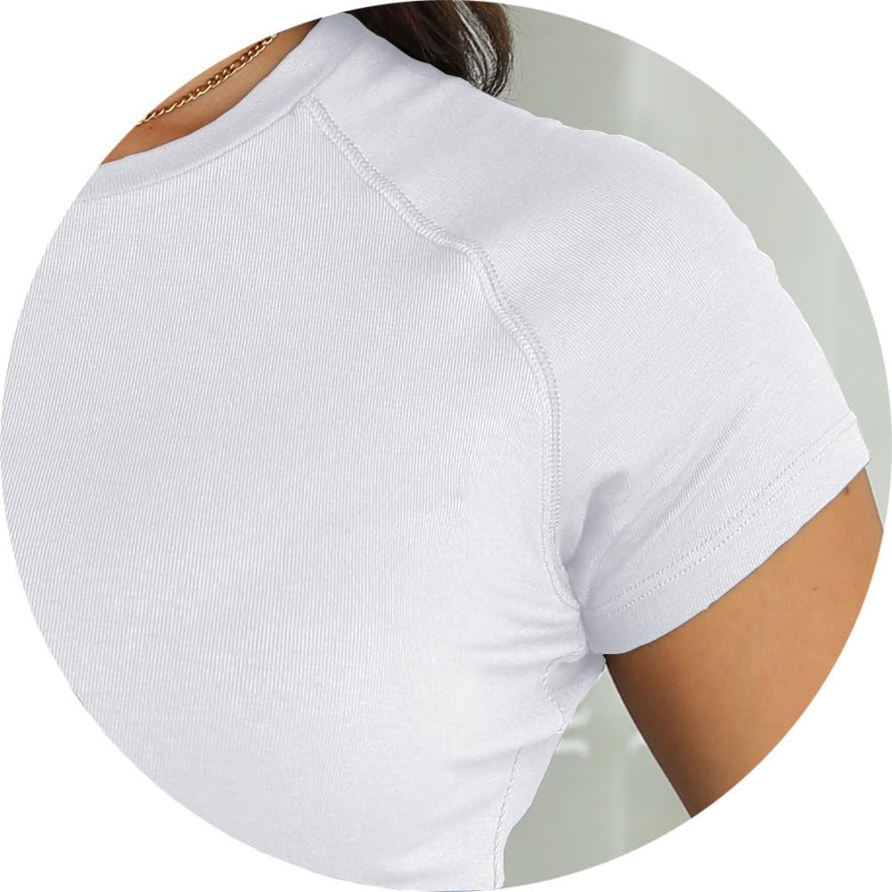 Abardsion Women Casual Raglan Sleeve Slim Fit T Shirts - 2026 Summer Crewneck Short Sleeve Basic Going Out Tops Workout
