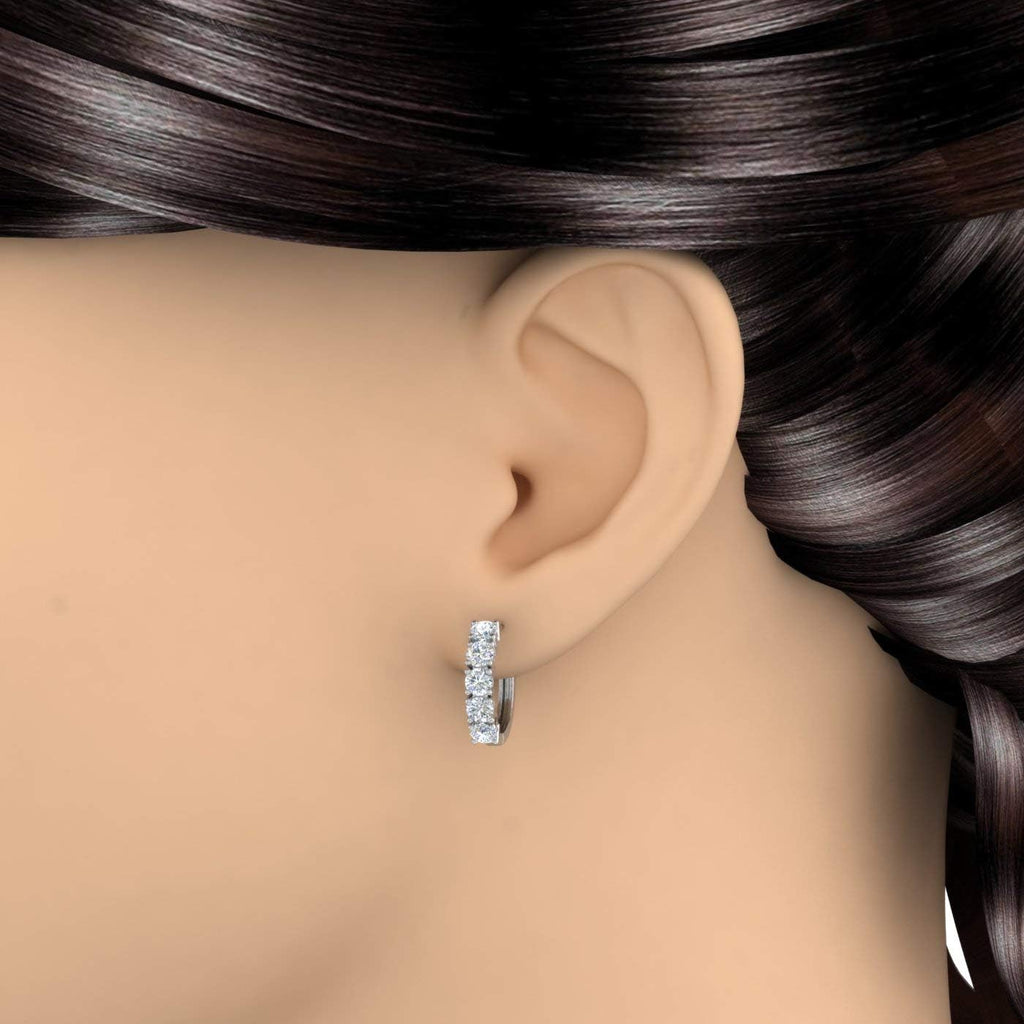 2 to 3 1/10 Carat Natural Diamond Hoop Earrings for Women in 14K Gold - IGI Certified