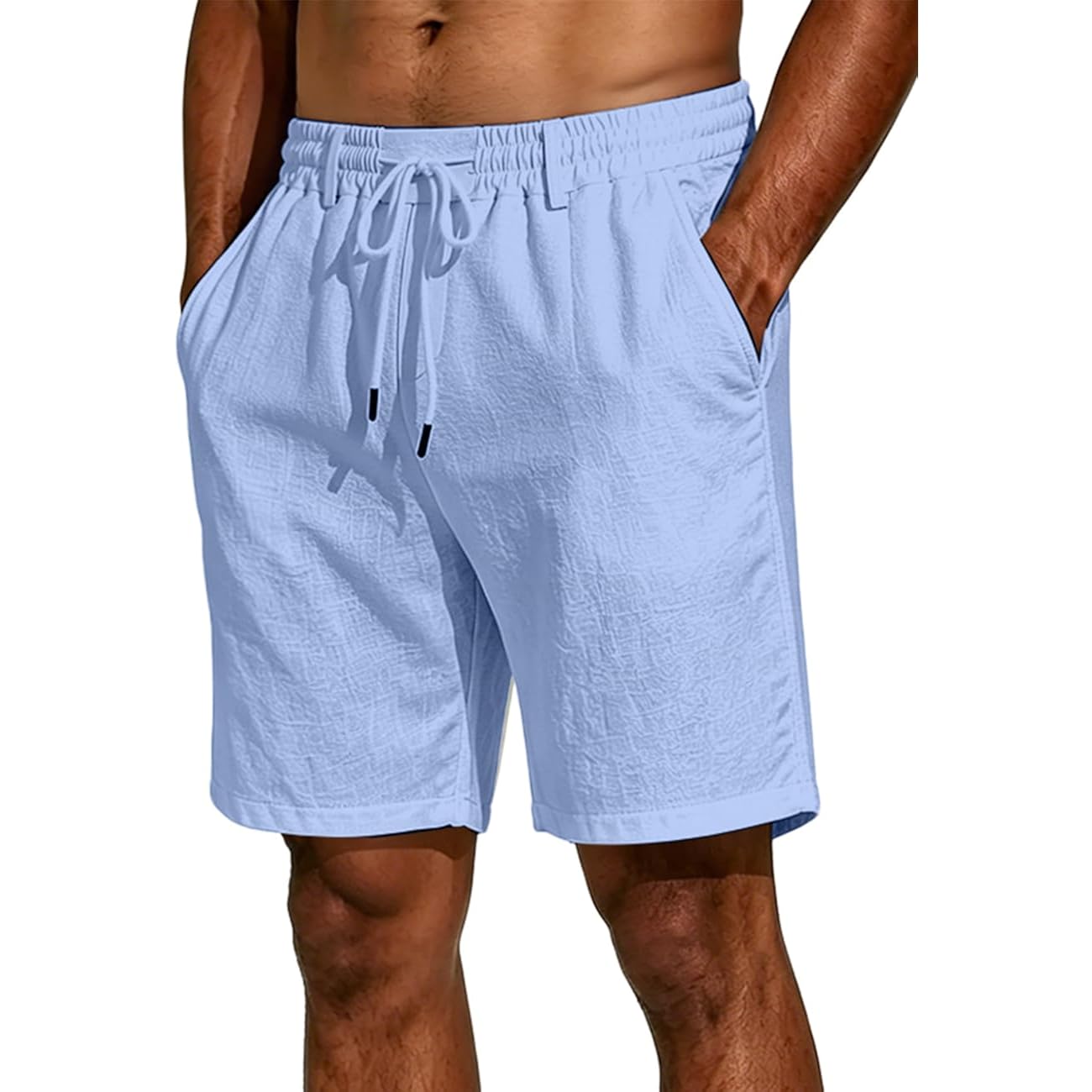 Men'S Linen Shorts Lightweight Cotton Breathable Casual Shorts For Men Summer Beach Vacation Yoga
