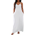 Vunahzma Womens Casual Fashion Sleeveless Plus Size Loose Long Sexy Maxi Dress With Pockets