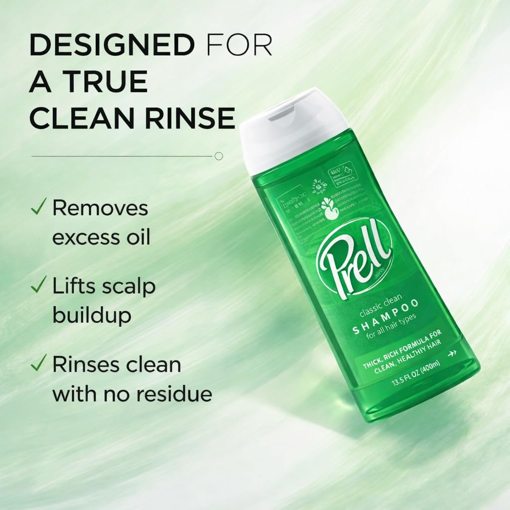 Prell Original Green Shampoo – Classic Clean Deep Cleansing Shampoo for Men & Women | 13.5 oz