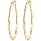 14K Gold Hoop Earring for Women Earrings Hoops Twisted 14 Karat Earrings Gold Jewelry Lightweight 30 MM,40 MM
