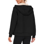Mofiz Zip Up Hoodie Women Fleece Lined Zipper Up Hoodies Winter Coats Warm Casual Sweatshirts Jackets With Pocket