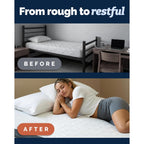 Memory Foam Mattress Topper & Cooling Cover - Dorm Room Essentials - 3 Inch