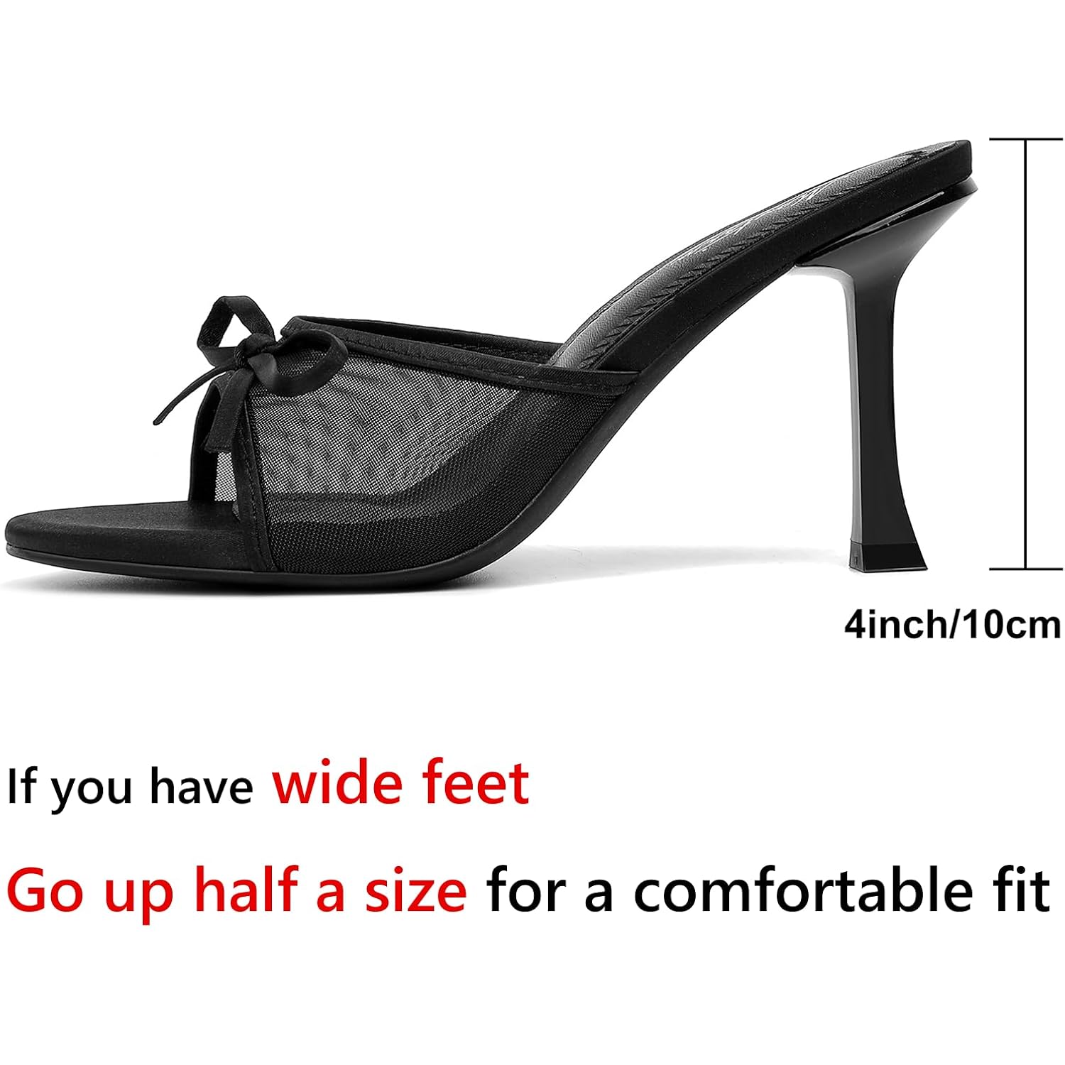 Mostrin Kitten Heels For Women Round Toe Heels With Bow Vintage Mules Sexy Slip On Stiletto Backless Sandals For Party Daily