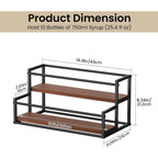 Thygiftree Coffee Syrup Rack Organizer 2-Tier 10 Syrup Bottles Holder Stand Metal With Wood Base For Coffee Bar Storage Shelves For Kitchen Countertop Matte Black