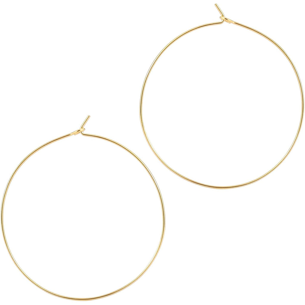 ESMATOO Thin Gold Hoop Earrings for Women - Hypoallergenic Lightweight Gold Hoop Earrings Dainty - Large