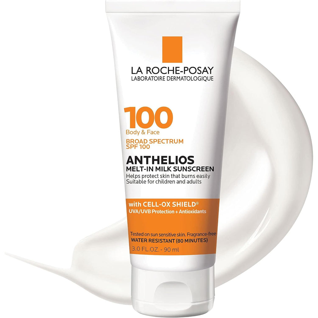 Anthelios Melt-In Milk Sunscreen Spf 100, Sunscreen For Body & Face, Broad Spectrum Spf + Antioxidants, Oil Free