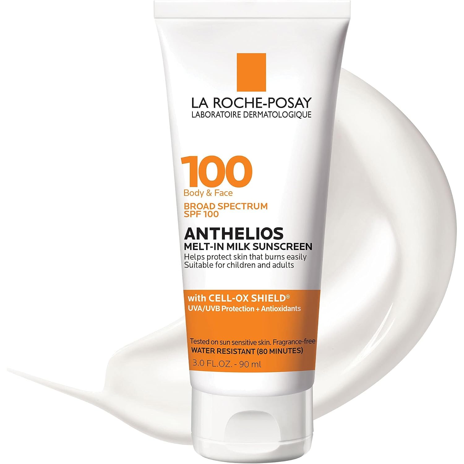 Anthelios Melt-In Milk Sunscreen Spf 100, Sunscreen For Body & Face, Broad Spectrum Spf + Antioxidants, Oil Free