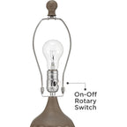 Reagan 20" Small Table Lamps Set Of 2 Bronze Brown Metal Accent Modern | Circles Living Room Bedroom Bedside Nightstand House Office Home Reading Kitchen Entryway White Shade