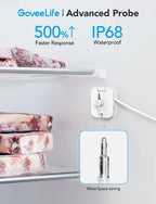 Goveelife Wifi Refrigerator Thermometer 2-Pack With Gateway & Lcd Display | Freezer Alarm Fridge Monitor With App Alerts & Anti-False, 197Ft Range, 2-Yr Data Export. For Freezer/Fish Tank/Hot Tub