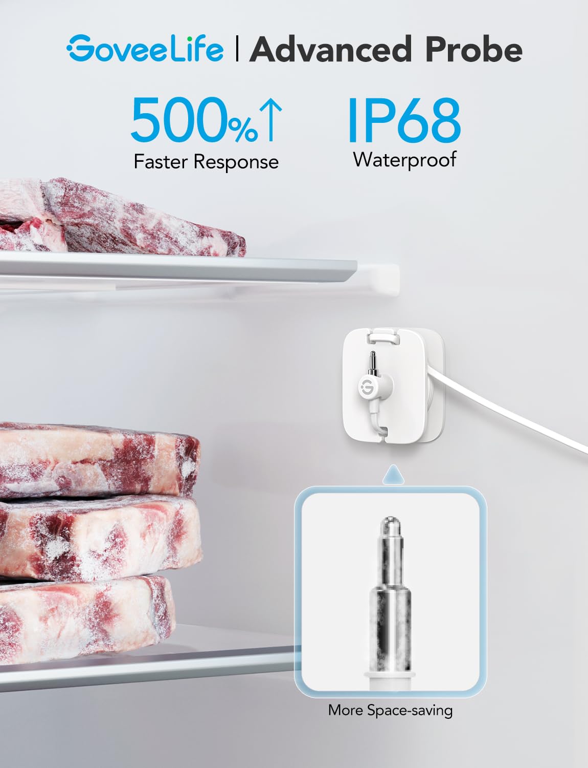 Goveelife Wifi Refrigerator Thermometer 2-Pack With Gateway & Lcd Display | Freezer Alarm Fridge Monitor With App Alerts & Anti-False, 197Ft Range, 2-Yr Data Export. For Freezer/Fish Tank/Hot Tub