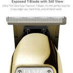 Professional Hair Trimmer Cordless Outlining Trimmer T Liners Clippers For Men Rechargeable Led Display Zero Gapped Trimmers For Barbers（Gold