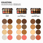 Ruby Kisses 3D Face Creator Cream Foundation & Concealer, 12 Hours Long Lasting, Medium to Full Coverage, Non-Greasy, Ideal for Makeup & Contour Palette (Light)