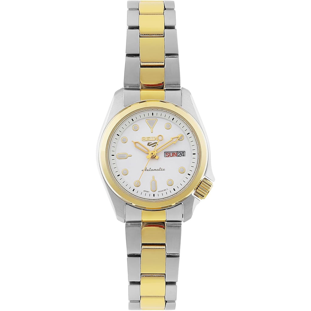 Seiko 5 Sports White Dial Two-Tone Ladies Watch Sre004K1