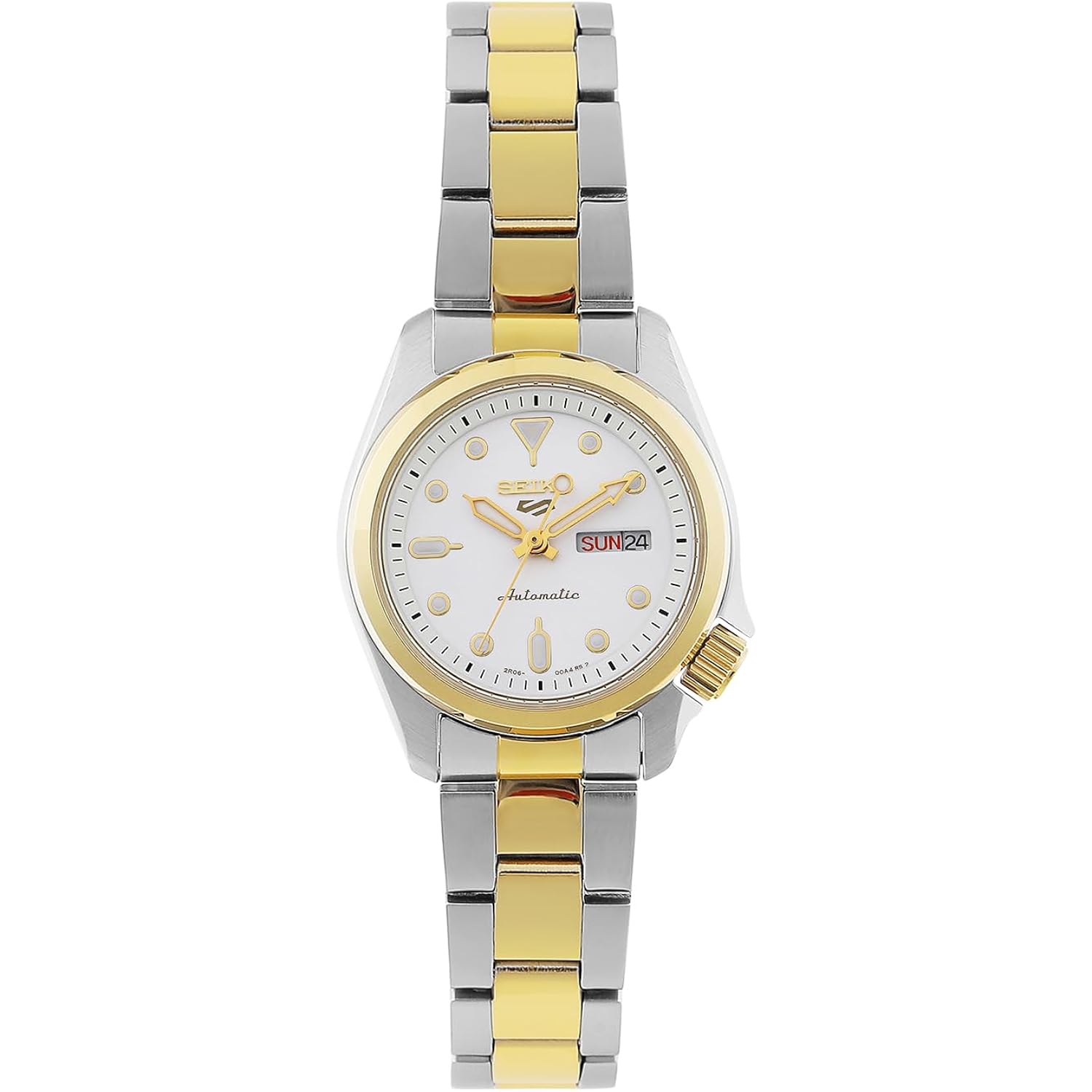 Seiko 5 Sports White Dial Two-Tone Ladies Watch Sre004K1