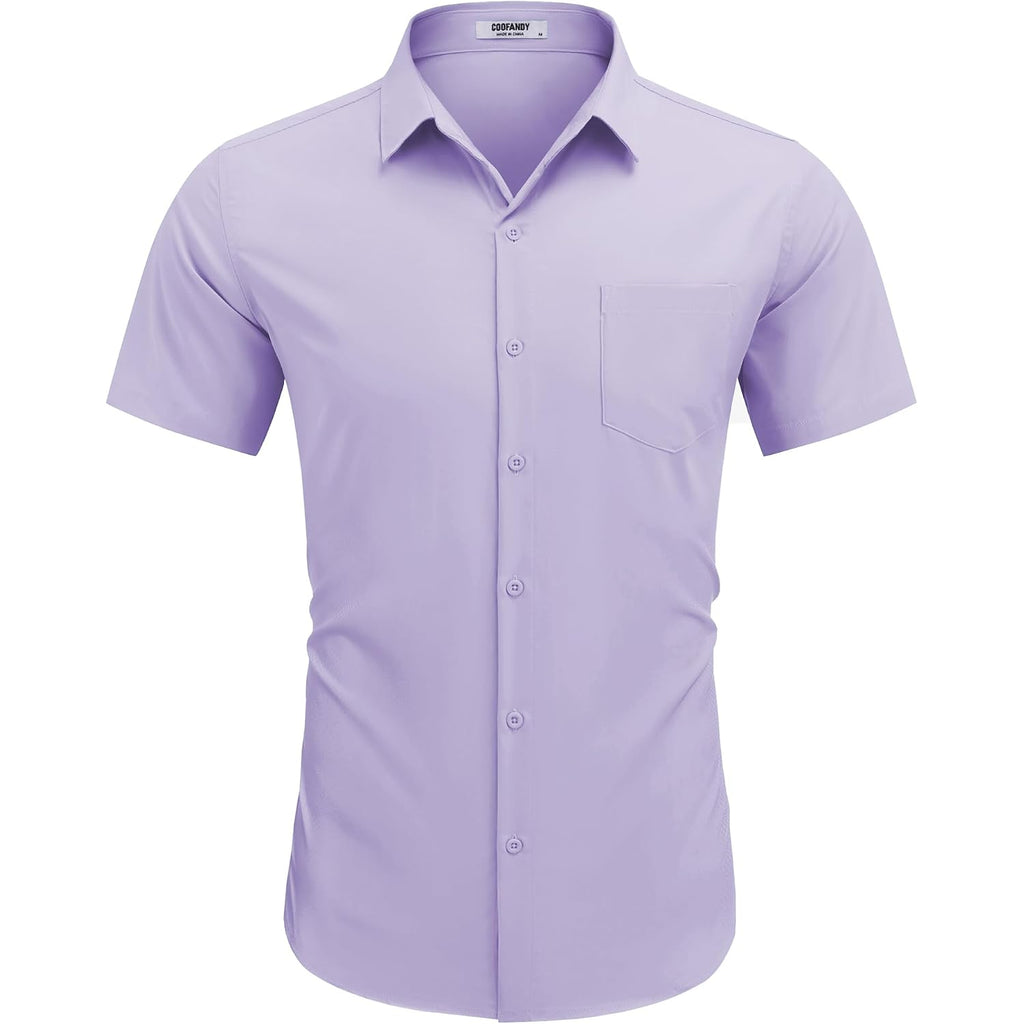 Coofandy Men'S Short Sleeve Casual Button Down Shirt Business Untucked Dress Shirts With Pocket