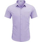 Coofandy Men'S Short Sleeve Casual Button Down Shirt Business Untucked Dress Shirts With Pocket