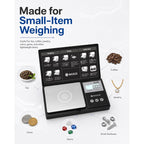 Digital Pocket Gram Scale 500G X 0.01G High Precision With Tray, Weighs Small Food, Jewelry, Ounces, Grains, Lcd Display, Tare Function