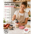 16 OZ 4Pack, Overnight Oats Jars with Lids, Glass Meal Prep Containers, Airtight Mason Jars for Breakfast, Yogurt Parfait, Salad & Smoothies, Leakproof and Reusable Food Storage Jars(4-2)