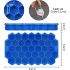 Ice Cube Trays For Freezer With Lid-37 Grid Silicone For Small Ice Cube Molds,Easy-Release Reusable In Organizer Bins Or Ice Bucket For Cocktail Bar Or Iced Coffee Cup