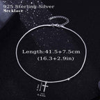 Yalice 925 Sterling Silver Sparkly Necklace Layered Dainty Chain Necklace Silver Cross Pendant Paperclip Necklaces Waterproof Minimalist Jewelry Gifts