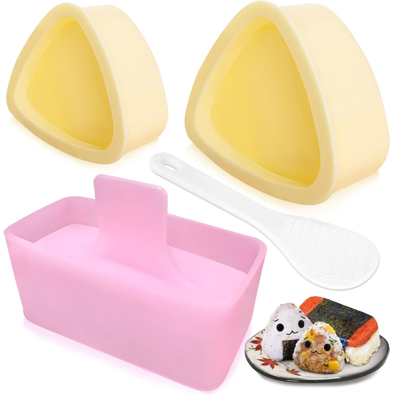 Onigiri Mold, 3 Pack Musubi Press Maker Triangle Rice Ball Mold Maker For Kid Lunch Bento And Home Diy