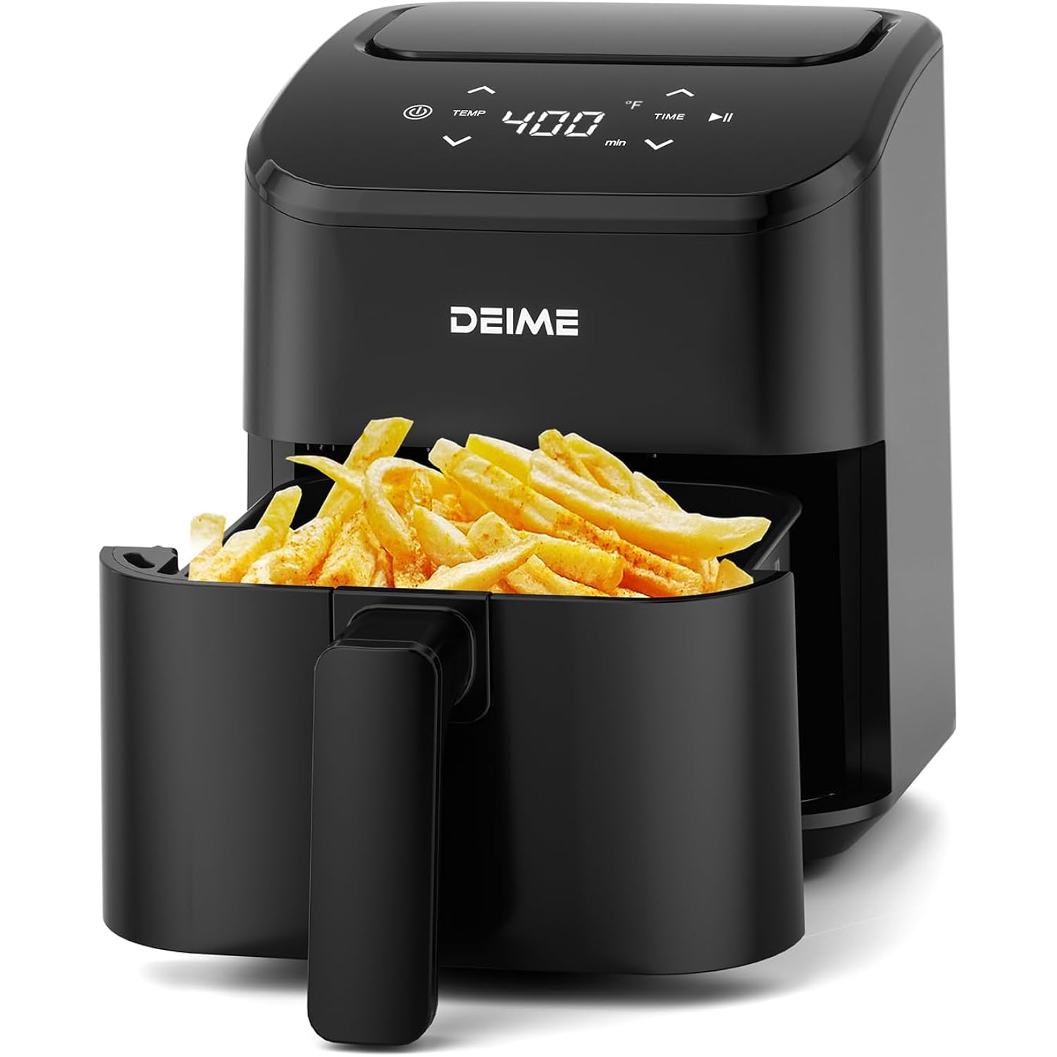 Deime Air Fryer, Small Digital 3 Qt Airfryer Space Saving Compact, Bake, Reheat, Roasts For Quick Easy Meals, Mini Compact & Quiet, Nonstick & Dishwasher Safe Basket (Black)