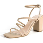 Dream Pairs Women'S Heels Chunky Block Strappy Square Open Toe Ankle Buckle 3.15 Inch Heeled Sandals Wedding Party Dress Prom Shoes