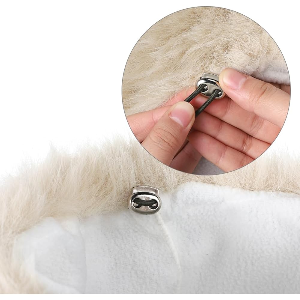 SIQITECHNO Unisex Faux Fur Cossack Ushanka Style Hat Furry Russian Trapper Hat Winter Fuzzy Outdoor Hunting Cap