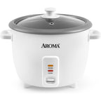 Aroma® Rice Cooker, 8-Cup (Uncooked) / 16-Cup (Cooked), Pot-Style Rice Cooker And Soup Warmer With One-Touch Control, 4 Qt, White, Arc-368Ng