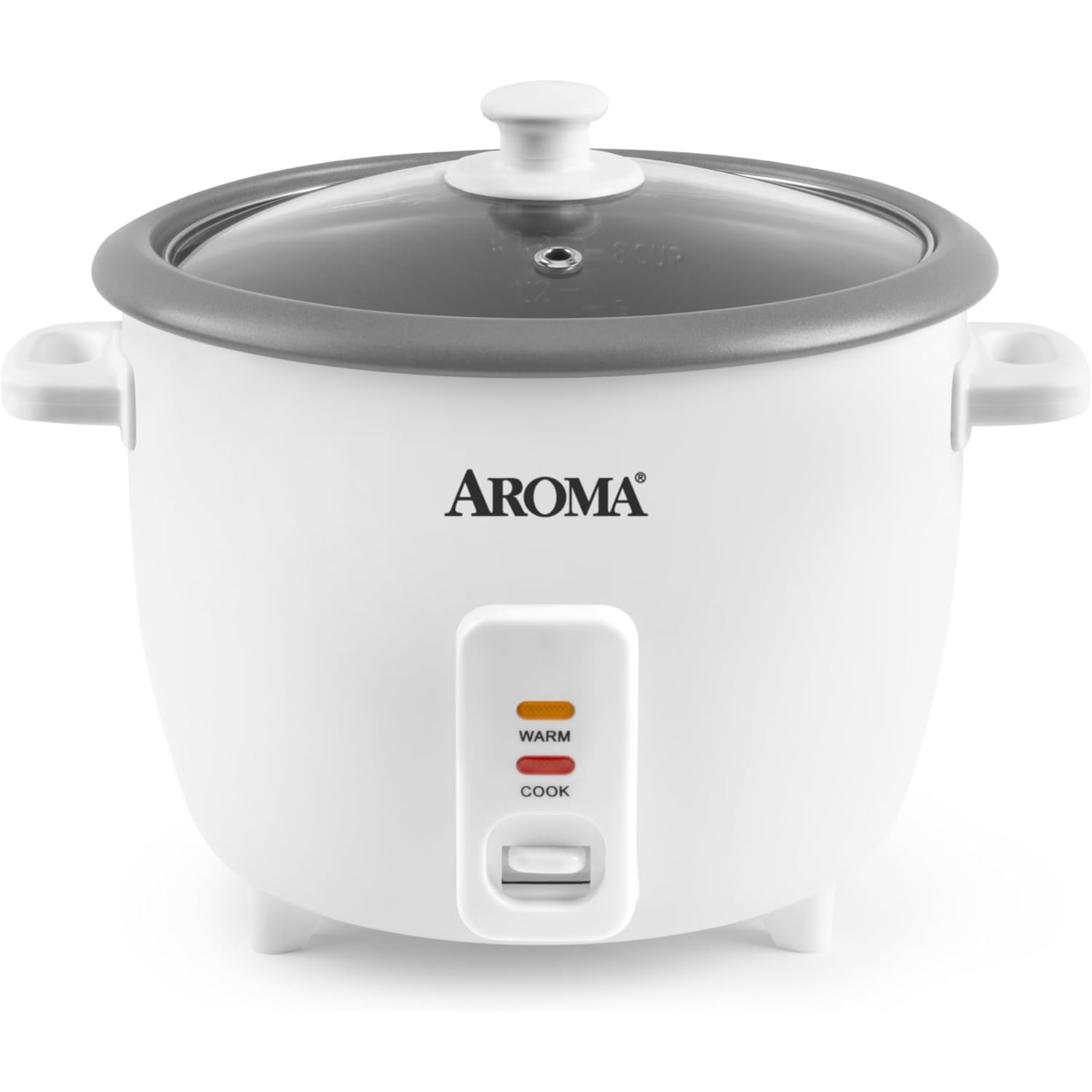Aroma® Rice Cooker, 8-Cup (Uncooked) / 16-Cup (Cooked), Pot-Style Rice Cooker And Soup Warmer With One-Touch Control, 4 Qt, White, Arc-368Ng
