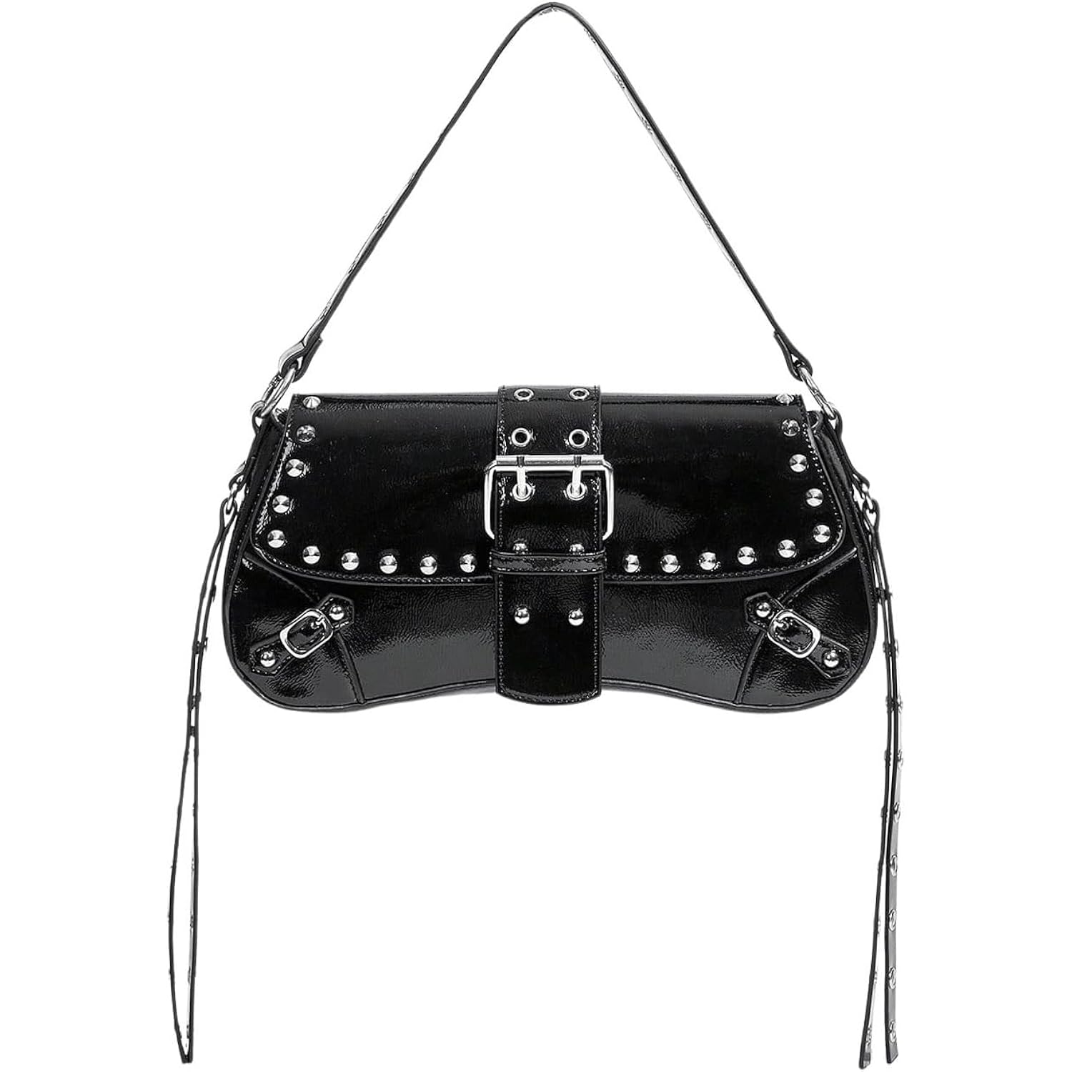 Verdusa Women's Y2K Purse Trendy Goth Studded Punk Leather Shoulder Bag 2000s Purse