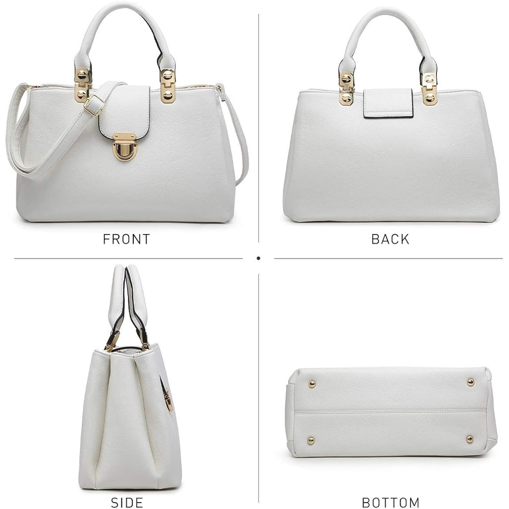 Dasein Women Satchel Handbags Top Handle Purse Medium Tote Bag Vegan Leather Shoulder Bag