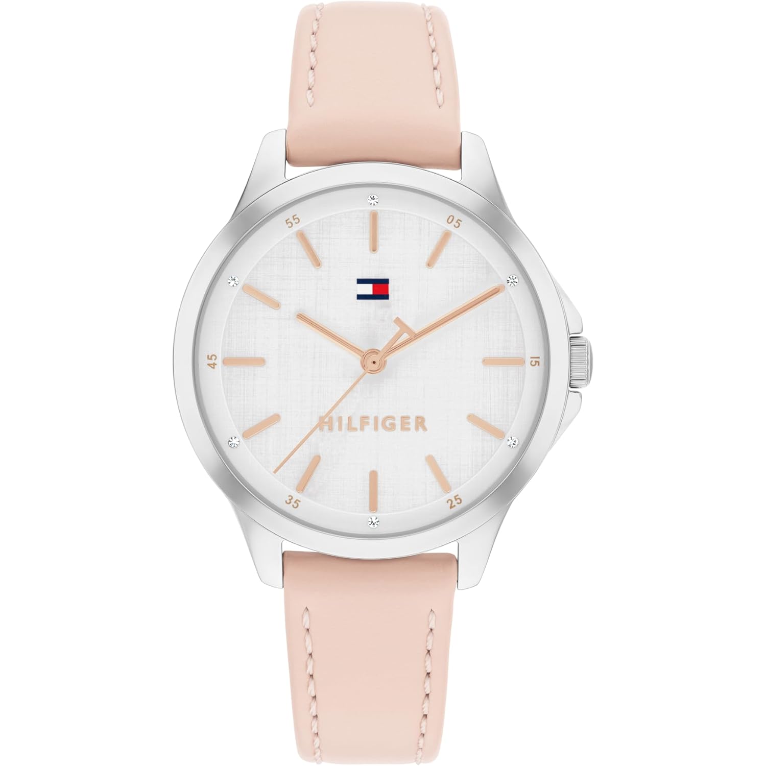 Tommy Hilfiger Women's 3-Hand Quartz Watch - Round Case - Crystal Accents - Sporty Classic Style - Gift for Her 34mm