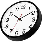 Foxtop 4 Pack Multi-Time Zone Black Wall Clock, 12 Inch Silent Non Ticking Quartz Battery Operated Round Classic Analog Wall Clock For Classroom School Office Living Room Bedroom Home