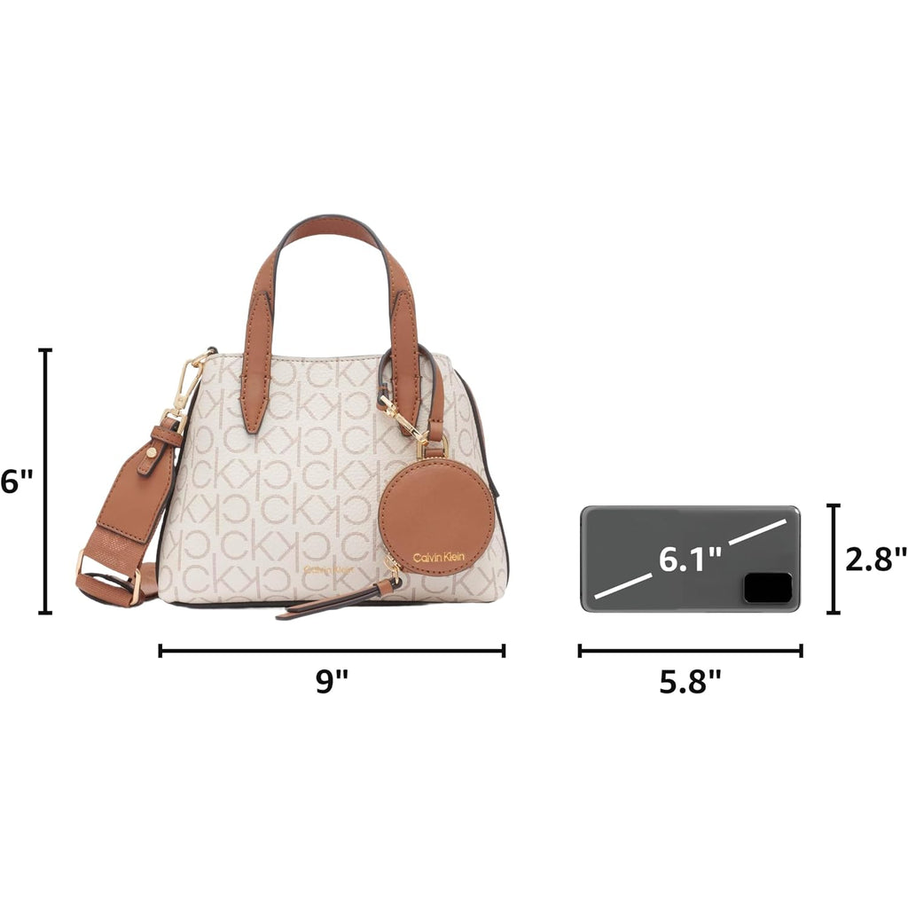 Calvin Klein Women'S Millie 2 In 1 Triple Compartment Mini Satchel Crossbody