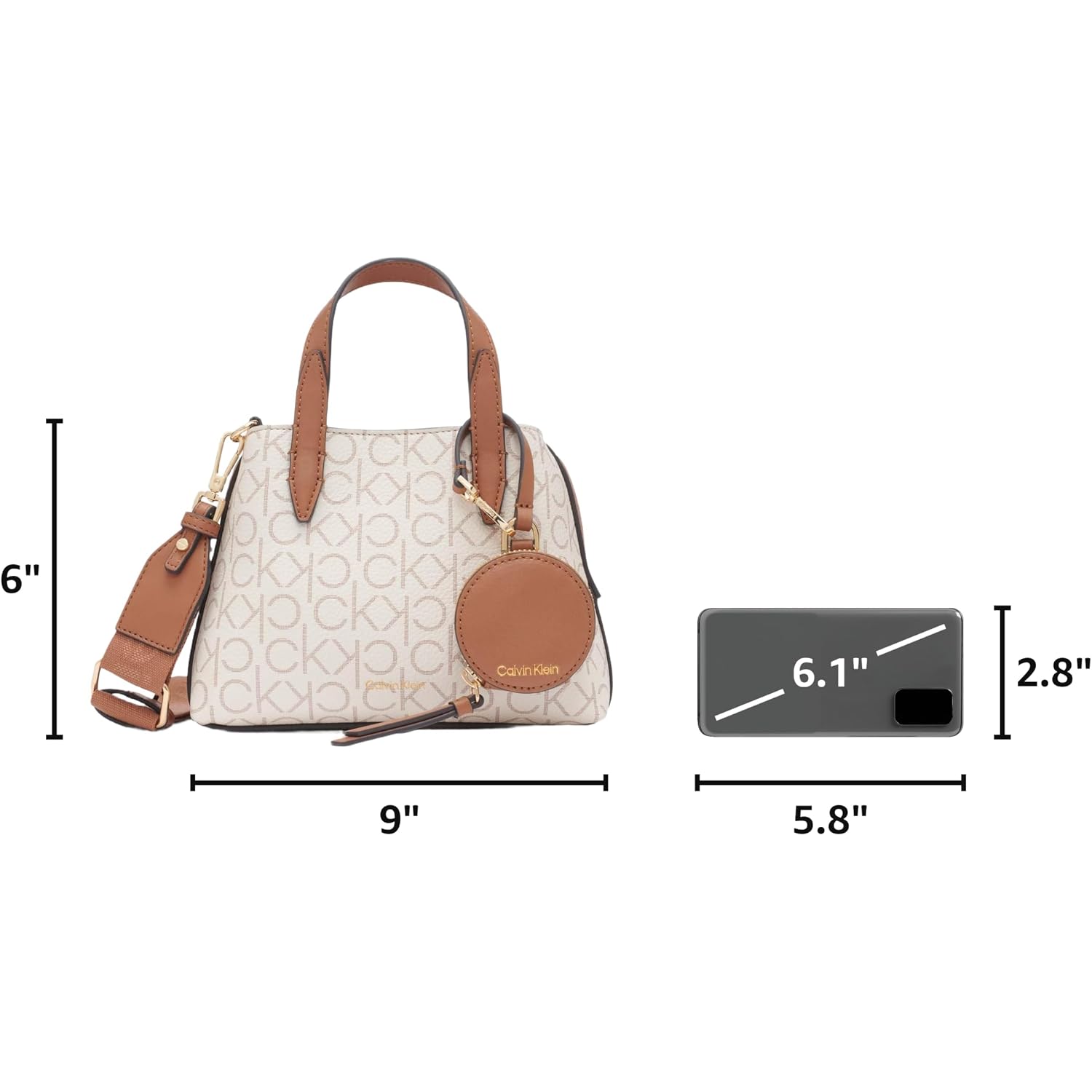 Calvin Klein Women'S Millie 2 In 1 Triple Compartment Mini Satchel Crossbody