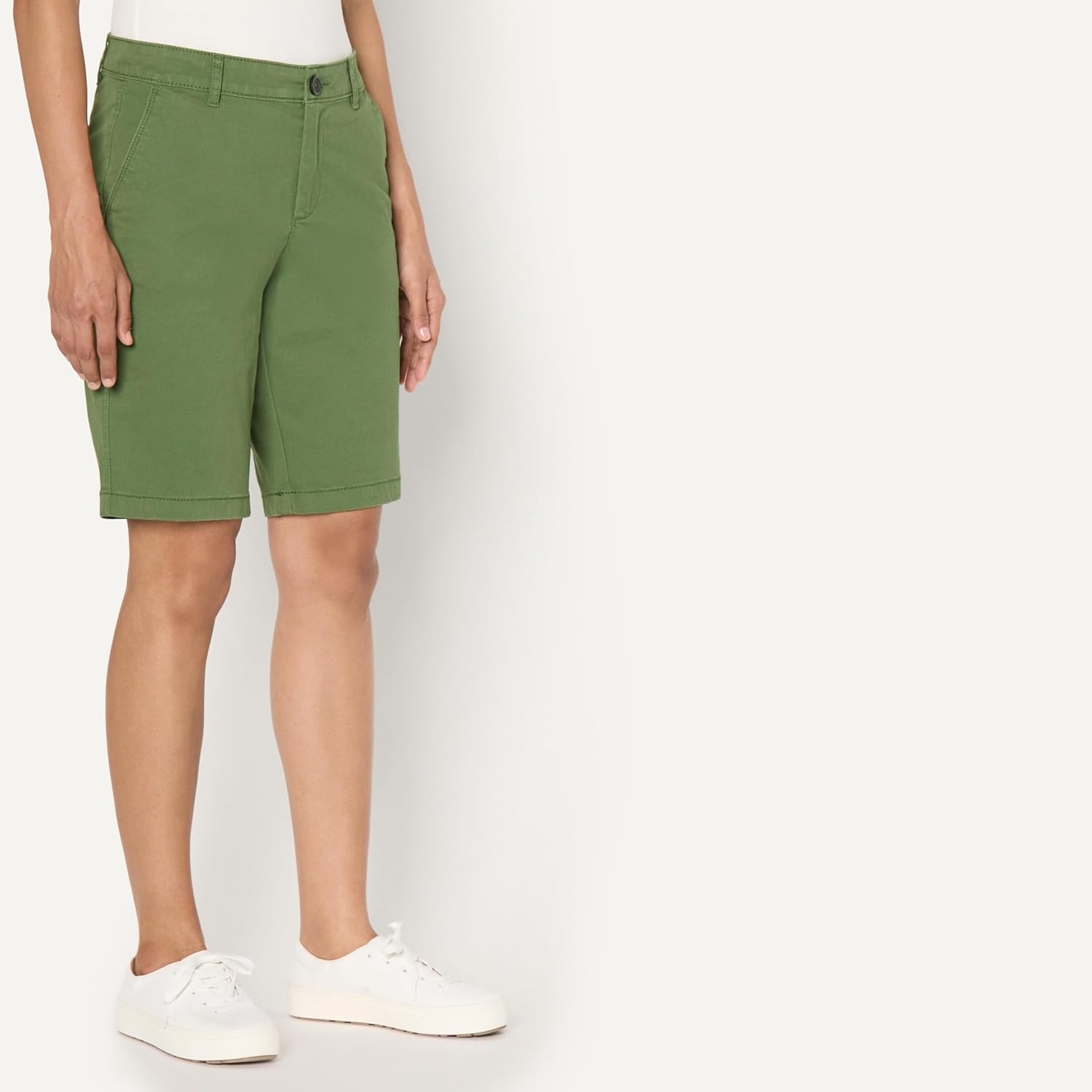 Women's Mid-Rise Slim-Fit 10" Inseam Bermuda Chino Shorts