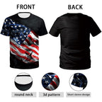 Eciodci Men'S American Usa Flag Patriotic T-Shirts 4Th Of July Shirts Us Eagle Flag Soft Summer Short Sleeve Shirt For Men