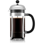Bodum 34oz Chambord French Press Coffee Maker, High-Heat Borosilicate Glass, Polished Stainless Steel – Made in Portugal