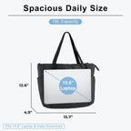 U+U Puffer Tote Bag For Women, Quilted Work Handbag With Compartments, Puffy Shoulder Bag With Yoga Mat Strap For Daily, Gym