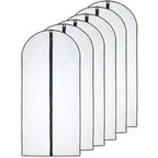 Homeclean Garment Bag (Set Of 6) Plastic Garment Bags With Zipper Hanging Clothes Cover Dress Bag For Suits, Coats Closet (24'' X 40'', Black)