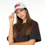 C.C Baseball Cap for Unisex American Flag-white