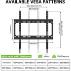 Usx Mount Fixed Tv Wall Mount With Low Profile For Most 26-55 Inch Led, Lcd And Flat Screen Tvs, Tv Mount Bracket With Vesa Up To 400X400Mm And Weight Capacity 99Lbs,And Space Saving Tv Bracket