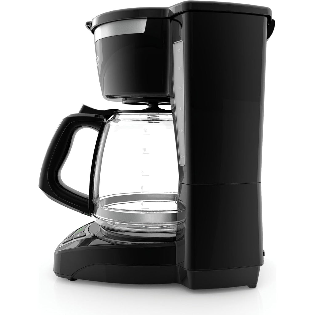 BLACK+DECKER 12-Cup Digital Coffee Maker, Programmable, Washable Basket Filter, Sneak-A-Cup, Auto Brew, Water Window, Keep Hot Plate, Black