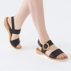 Ubfen Womens Low Wedge Walking Sandals With Arch Support | Open Toe Sandals Adjustable Instep And Ankle Straps For Summer Everyday Outfits, Travel,Vacation