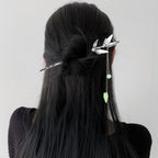 6Pcs Star Moon Hair Sticks For Buns Long Hair Chinese Hanfu Asian Vintage Hair Chopsticks Metal Silver Hair Bun Updo Holders Long Hairpins For Women Girls