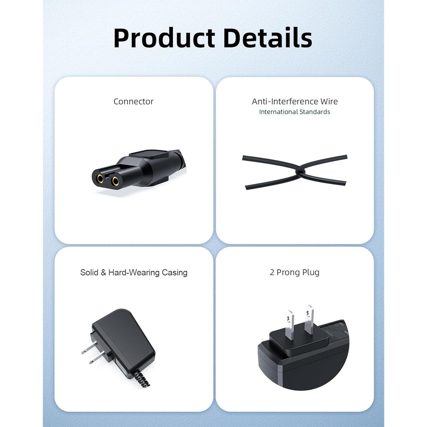 15V 6Ft Charger Cord Fit for Philips Norelco HQ8505 - (Older Model) Series 6000 7000 9000, BG7030 BG7040 BG5025 S9987, Multigroom MG5750 MG7750 MG7790, Fit for Phillips Shaver Electric Razor Trimmer