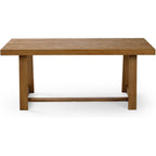 Plank+Beam 72 Inch Farmhouse Dining Table, Solid Wood Rustic Kitchen Table, Large Wooden Rectangular Dinner Table For Dining Room, Home Office, Living Room Furniture, Easy Assembly, Pecan Wirebrush